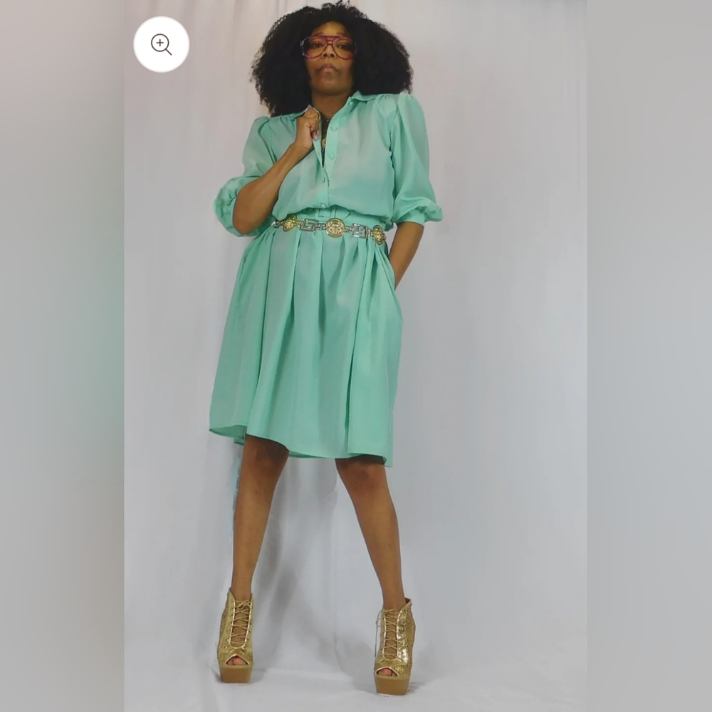 Vintage 80s Sabino Secretary Dress Size Medium